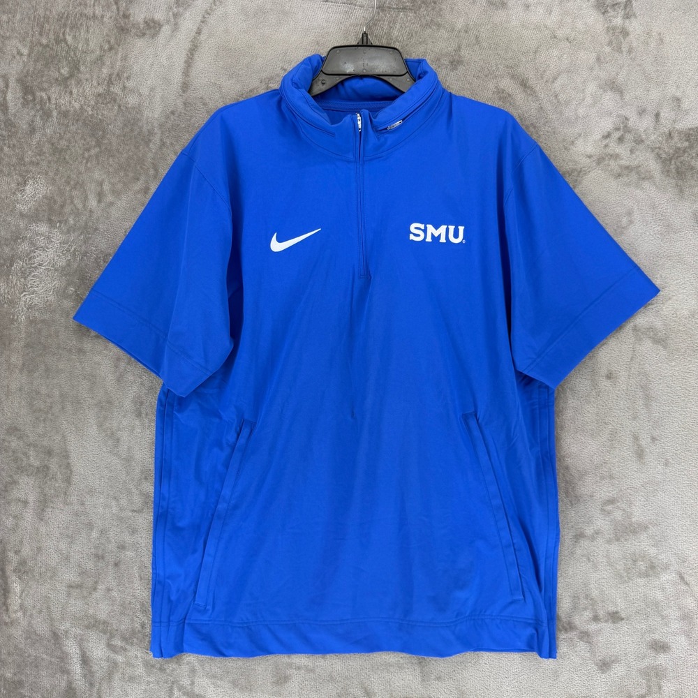 SMU Nike Quarter-Zip Pullover Men Large Blue NCAA Football DV6755-482 EUC